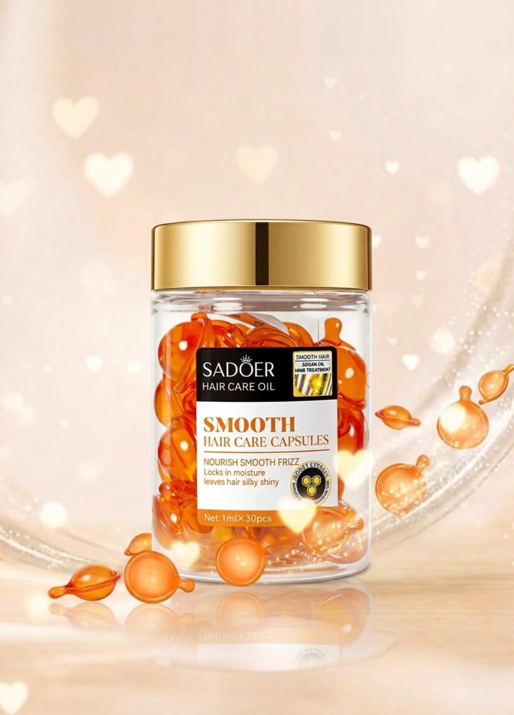 Капсули для гладкості волосся з медом та аргановою олією Argan Oil Honey Smooth Hair Care Capsules