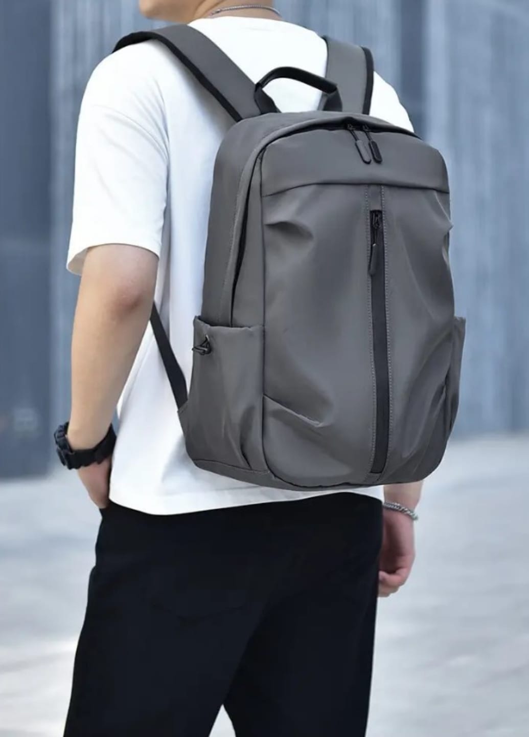 Сучасний міський чоловічий рюкзак Gray Vertical