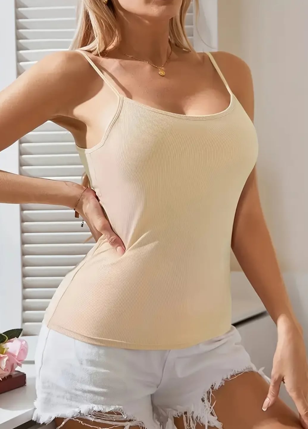 Жіноча майка топ в рубчик з поролоновими вкладишами Comfort Plus